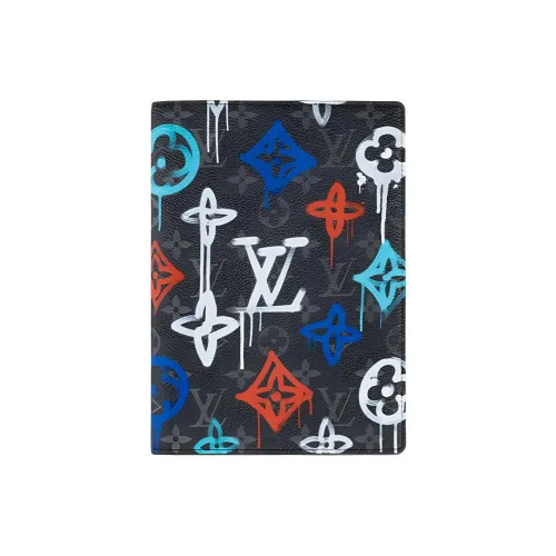 LOUIS VUITTON Покрытый холст с кожаными вставками аксессуар для ноутбука унисекс черный