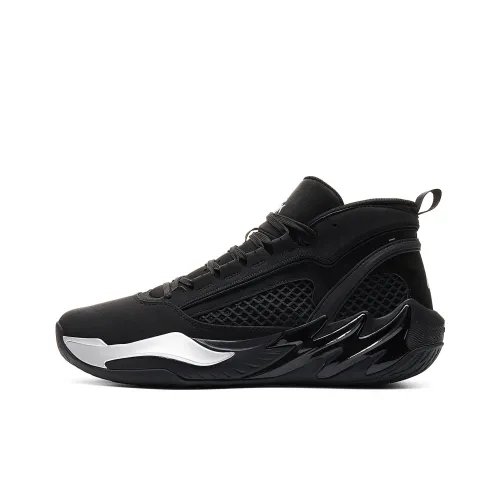 PEAK Амортизация Устойчивый к истиранию Водонепроницаемый Высокий топ Баскетбольные кроссовки Мужской Черный