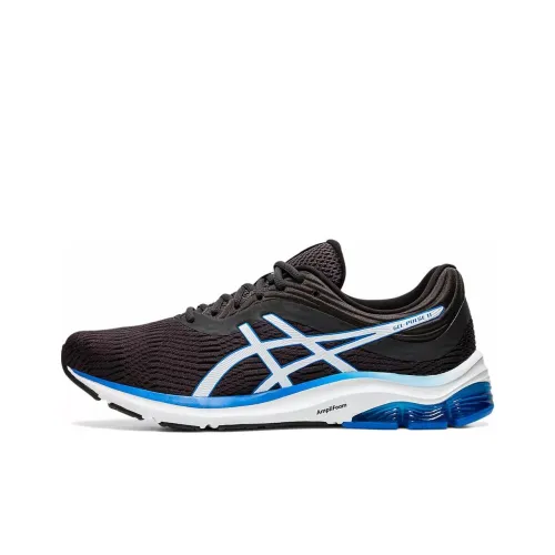 Asics Gel Impulse 11 Амортизация Износостойкий Низкий Топ Беговые кроссовки Мужские Черные Синие 4E Ширина