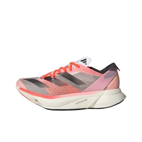Adidas Adizero Adios Pro 3 Slip-resistant Abrasion-resistant Low Top Casual Running Shoes Women's Red Pink Black