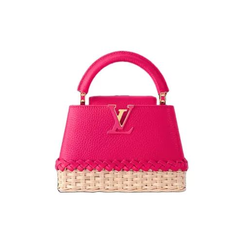 LOUIS VUITTON Capucines Taurillon Кожа Kapusin Через плечо Тоут Сумка Over Одно плечо Мини Женские Рубиново-красный