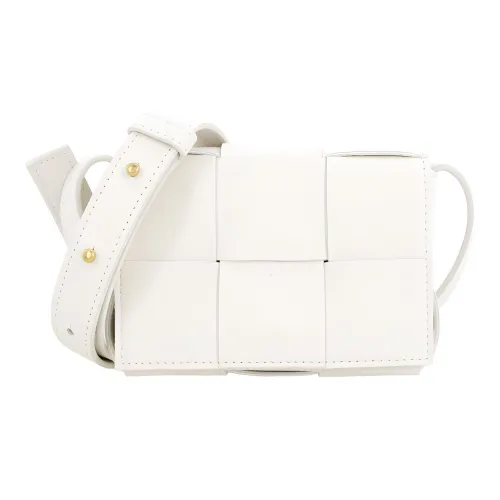 Bottega Veneta Cassette Овчина Клетчатый Сумка Сумка тофу Сумки кроссбоди Сумка через плечо Женская Белая