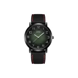 Чёрный ремешок, зелёный циферблат