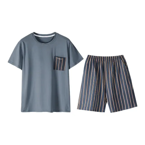 XIN1BU Пижамный комплект мужской серый синий