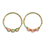 Zongzi Малыш Яркие Шнурки для браслетов (Зеленый Розовый)