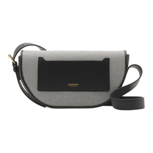 Burberry OLYMPIA Хлопковая холщовая сумка через плечо маленькая женская черная