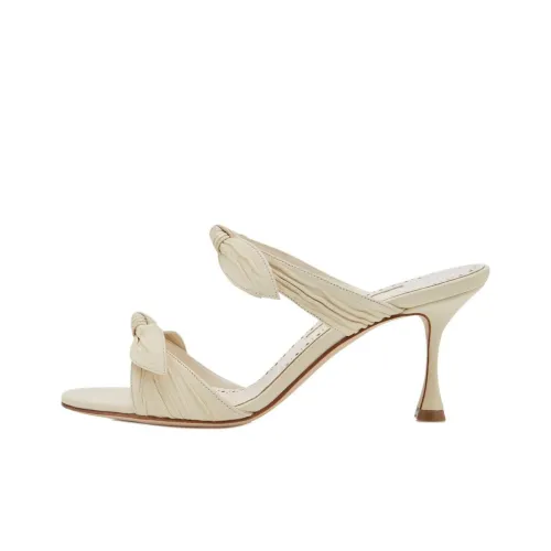 MANOLO BLAHNIK Слипоны 7 см Женские Бежевые