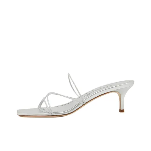 MANOLO BLAHNIK Слипоны 5 см Женские Серебряные