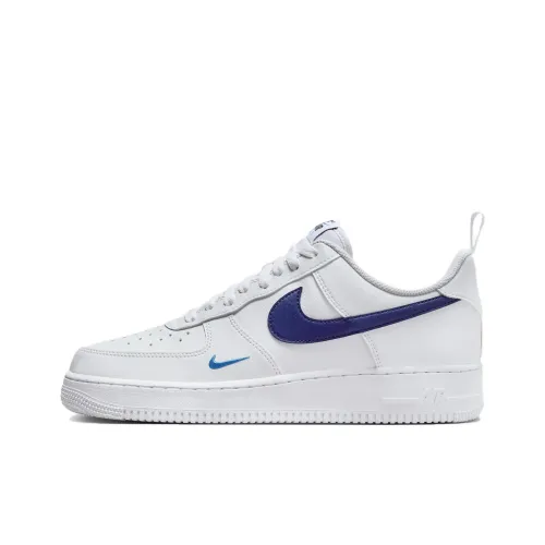 Nike Air Force 1 Устойчивые к истиранию Низкие Кроссовки для скейтбординга Мужские Белые и Синие