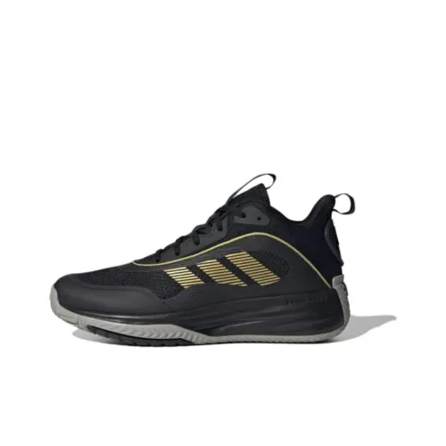 Adidas OWN THE GAME 3 Баскетбольные кроссовки Low Топ Основной черный/Металл Золотой/Mgh Чистый серый Унисекс