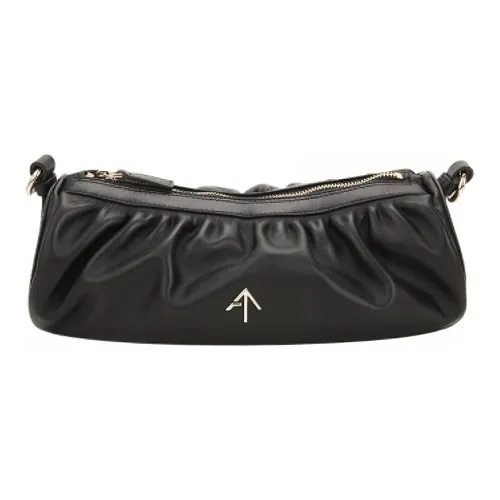 Manu Atelier Цилиндр Коровья кожа Одно плечо Ручная сумка Сумка через плечо Мини Женская Черная