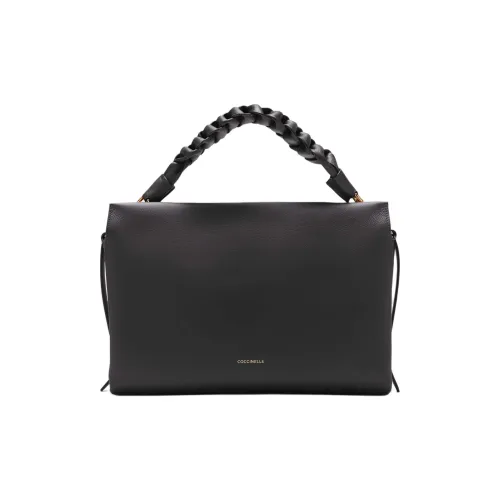 COCCINELLE Двойная сторона кожаная сумка через плечо сумка среднего размера женская черная