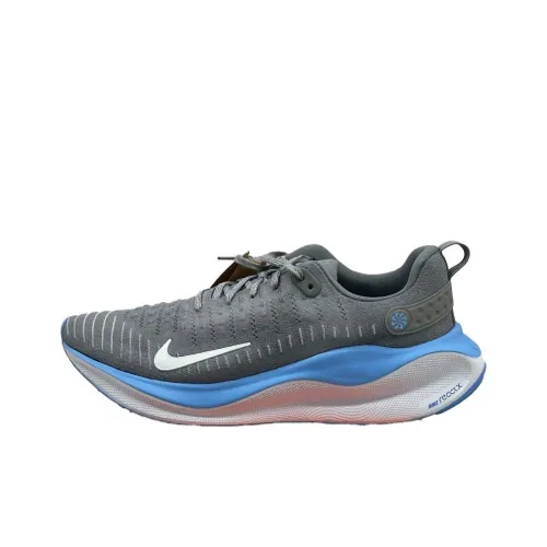 nike Reactx Infinity 4 Slip-resistant Abrasion-resistant Low Top Casual Running Shoes Unisex Gray Blue nike Reactx Infinity 4 Противоскользящий Устойчивый к истиранию Низкий Топ Повседневные Беговые Кроссовки Унисекс Серый Синий