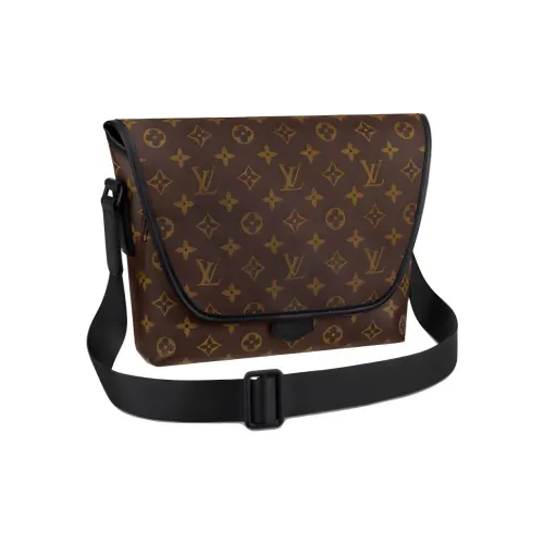 LOUIS VUITTON Покрытый холст с коровьей кожей сумка-комбайнер сумка через плечо обычная мужская коричневая