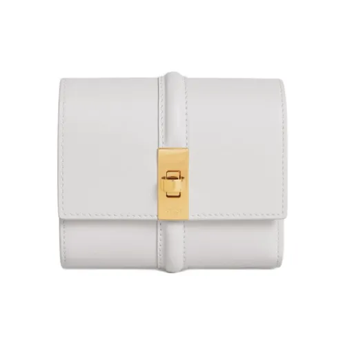 CELINE Блестящий Телячья кожа С кожаными вставками Кошелек Маленький Женский Серый