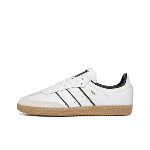 Adidas Originals SAMBA OG Slip-resistant Abrasion-resistant Breathable Low-Top Детские Скейтбординг Белый Черный