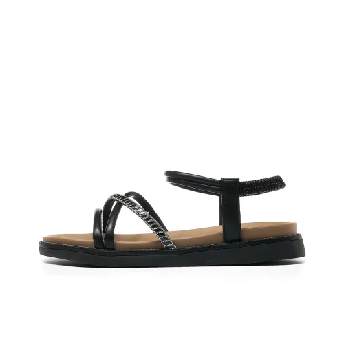 HLA French Римские Сандалии Плоская Подошва Кружево Вверх с Юбкой Пляжная Обувь Женская