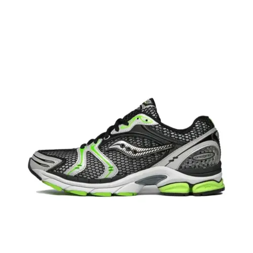 Saucony ProGrid Triumph 4 Амортизация Износостойкий Низкий Топ Беговые кроссовки Унисекс Черный Зеленый