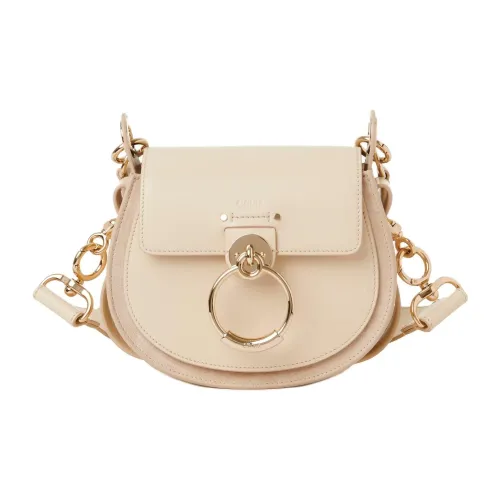 Chloe Tess Блестящий Телячья кожа Клееная кожа Телячья кожа Сумка через плечо Сумка Маленькая Женская Бежевая