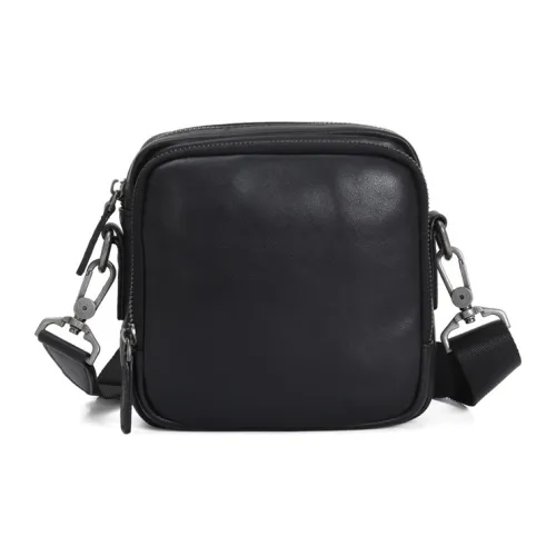 DOSRFINI Телячья кожа Сумка через плечо Стандартная Мужская Черная