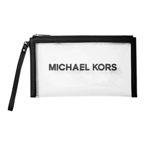 MICHAEL KORS Jet Set Travel Прозрачный Этенил Запястье Клатч Большой Женский Черный