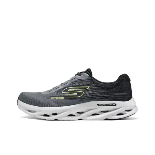 Skechers GO RUN Swirl Tech Speed Устойчивые к истиранию Низкие Беговые кроссовки Мужские Черные Серые