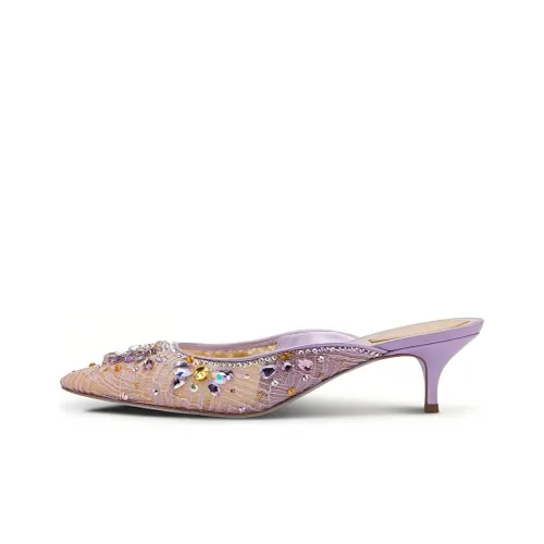 RENE CAOVILLA Hina Домашние тапочки Женские Фиолетовый