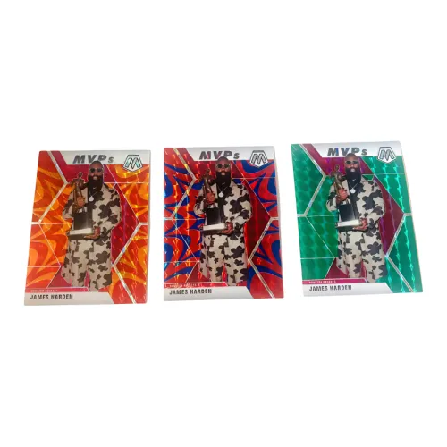 PANINI 19-20 Rockets Harden Mosaic MVP Trophy Refractor THREE Card Combo Player Card Access Product Card
