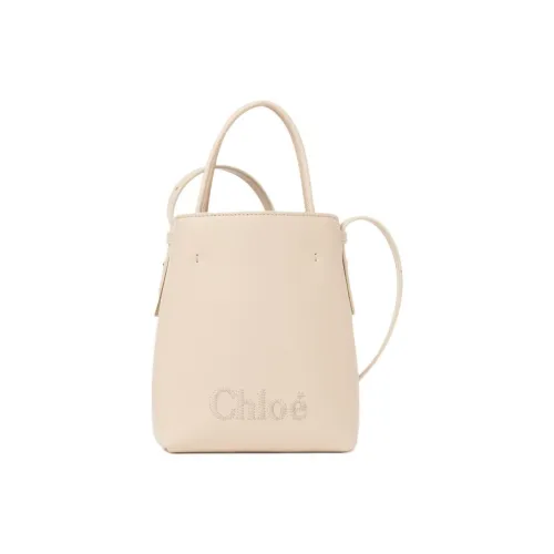 Chloe Телячья кожа Тоут Сумка Сумка для покупок Сумка Сумка через плечо Сумка через плечо Мини Женская Бежевая