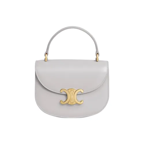 CELINE Triomphe Телячья кожа Сумка через плечо Сумка Мини Женская Пасмурно-серый