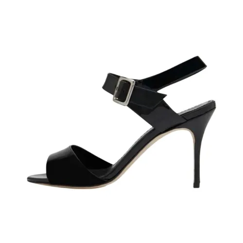 MANOLO BLAHNIK One Ремешок Сандалии 9 см Женские Черные