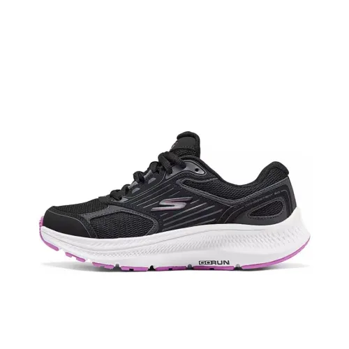 Skechers Go Run Consistent 2,0 Дышащая Обувь Низкий Верх Беговые Кроссовки Женские Черный Фиолетовый