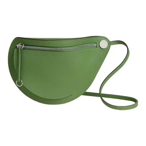 HERMES Petite Course Epsom Телячья кожа Сумка через плечо Сумка на плечо Женская A8 Yuka Лента Зеленая