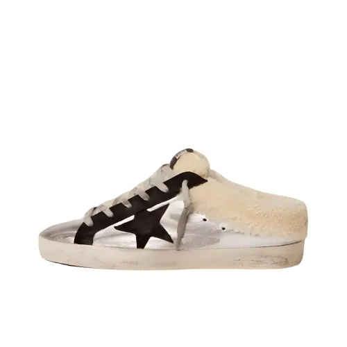Golden Goose Супер Звезда Sabot Домашние тапочки Women's Silver Состаривание Позиционирование стиля