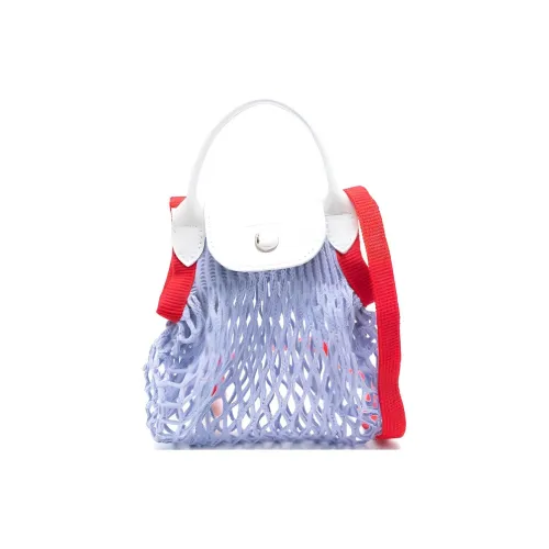 LONGCHAMP Le Pliage Filet Хлопок с коровьей кожей комбинированная сумка сумка через плечо сумка через плечо экстра маленькая женская синяя