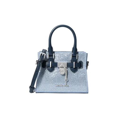 MICHAEL KORS Hamilton Series Промытый деним Сумка через плечо Сумка через плечо Экстра Маленькая Женская Джинсовая Синяя