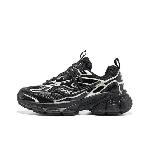 Saucony 2K CAVALRY Беговые кроссовки Низкий топ Черный Серебряный Унисекс