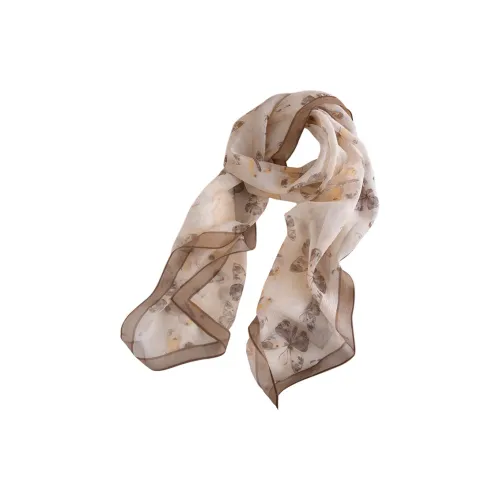 Hang Silk Road 100% шелк из тутового шелкопряда Шарфы Женские Кофе