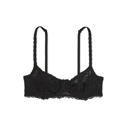 Victoria's Secret Розовый WINK Без подкладки BALCONETTE Бюстгальтер Чисто черный Бюстгальтер Женские Чисто черный