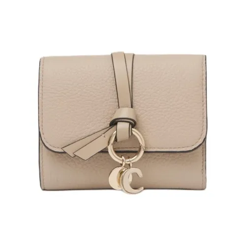 Chloe Alphabet с рельефной телячьей кожей блестящая телячья кожа держатель для карт кошелек маленький женский вересковый серый