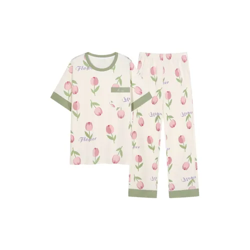 The Story Of The Flower Season Пижамный комплект женский абрикосовый