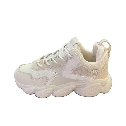 Erke Износостойкий и Легкий Низкий Топ Кроссовки с Толстой Подошвой Женские Бежевые