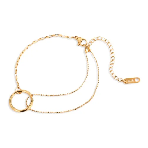 DXBR Браслеты из титанового стального покрытия с 18К золотом женские