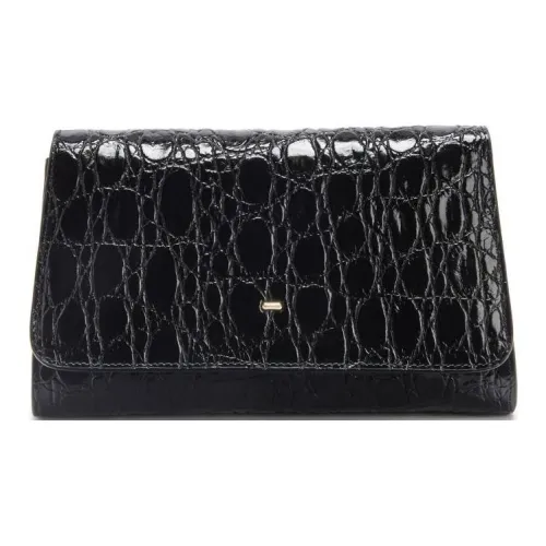 Giuseppe Zanotti GZ Крокодиловый узор Кожа Одно плечо Через плечо Клатч Мини Женские Черный