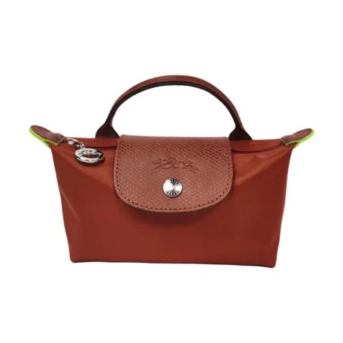 LONGCHAMP Le Pliage Green Холщовая сумка маленькая женская коричневая