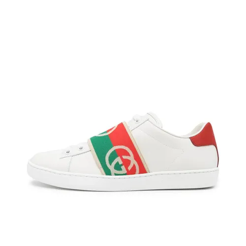 GUCCI Ace Low Топ Скейтборд Кроссовки Мужские Белые