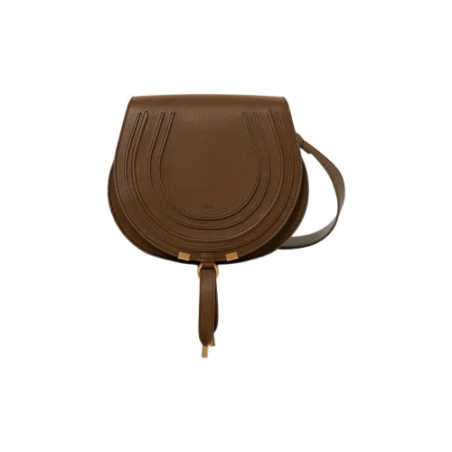 Chloe Marcie с текстурой Телячья кожа Седло Сумка Сумка через плечо Сумка на плечо Женская Темный хаки