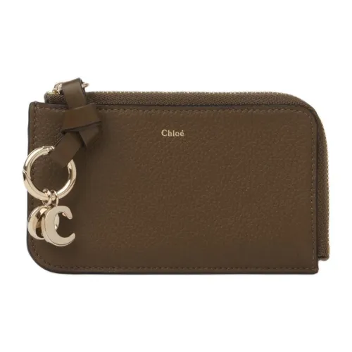 Chloe Alphabet с рельефным узором телячья кожа кошелек для монет кошелек женский темно-хаки