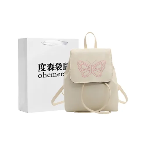 Dusen Kangaroo ПУ (полиуретан) Рюкзак Женские Экрю Серебряный Синий Коричневый