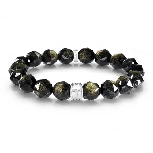 AWNL Золотой SHEEN Обсидиан Браслеты Мужской